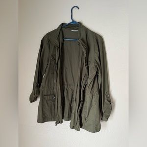 Army green women’s cotton zipper jacket